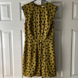 MNG Polka Dot Sleeveless Dress - Green Yellow and Black